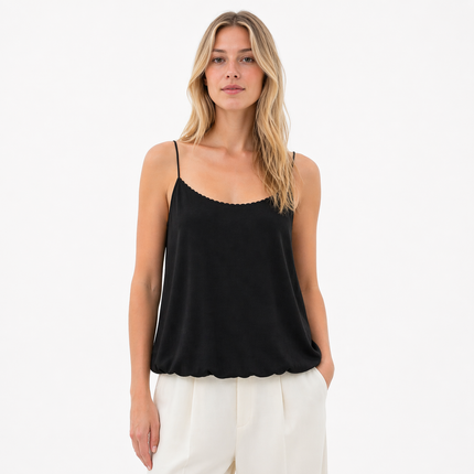 Sateng Camisole til Dame – U-hals & Elegant Spagettistropp Topp