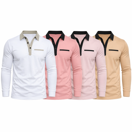 Langermet Polo für Herren – klassische Business-Casual-Kleidung mit Krage (Vår & Høst)