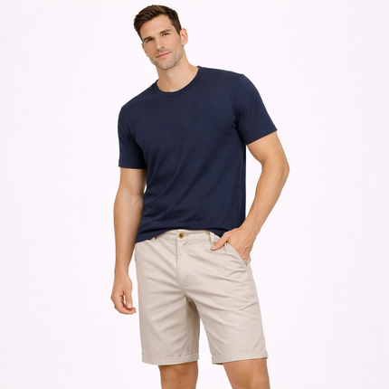 Herreshorts i 100% Bomull – Ensfargede, Komfortable og Stilrene til Sommer, Fritid og Casual Business