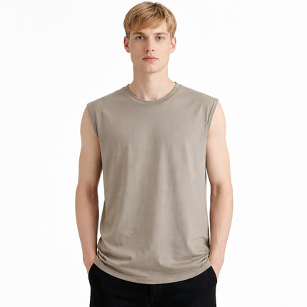 Bomullssinglet til Herre – 100% Bomull, Slim Fit & Perfekt for Trening