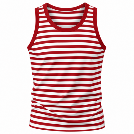 Stripet tanktop for menn med kontrastdetaljer