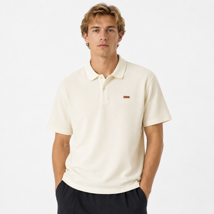 Ribbestrikket Poloskjorte for Herre – Retro Old Money Sommerpolo med Løs Passform