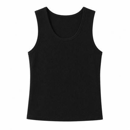 Hvit Strikket Singlet til Dame – Slim Fit & Høy Stretch
