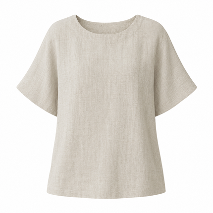 Linen T-skjorte til Dame – Vintage Sommerstil i 100 % Lin