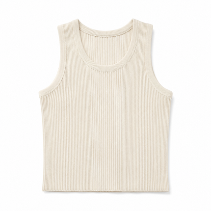 Elastisk Strikket Tanktop for Herre – Figurnær Ermeløs Treningstopp