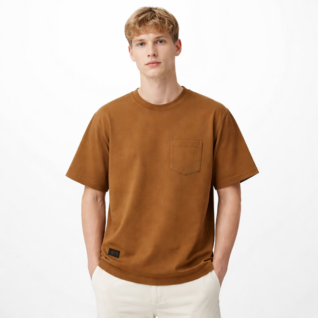Kraftig Vintage T-skjorte til Herre – 300gsm Oversized Workwear Tee