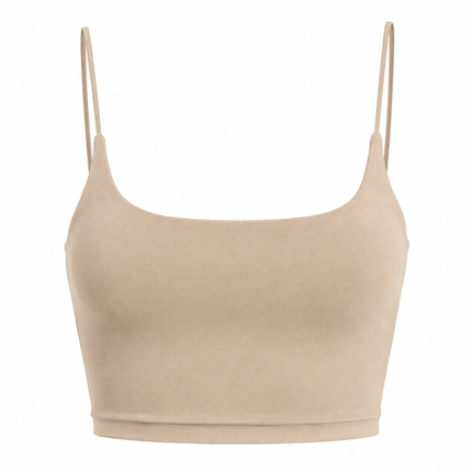 Ermeløs Bustier Croptop i Bomull for Dame – Uten Polstring