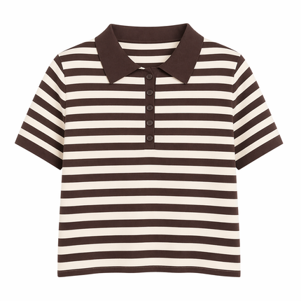 Stripet Polo T-skjorte til Dame – 100% Bomull & Klassisk Sommerstil