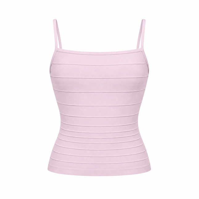 Korsettinspirert Crop Top til Dame – Spagettistropper og Firkantet Utringning