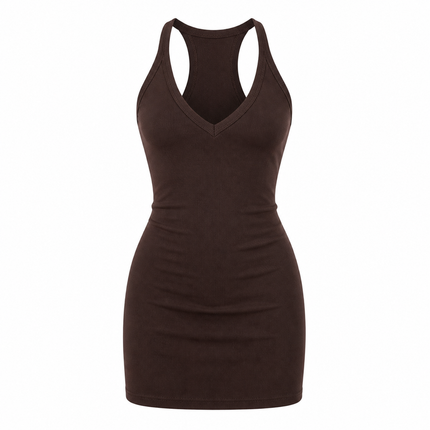 Bodycon Kjole til Dame – V-hals & Slim Fit Y2K Stil
