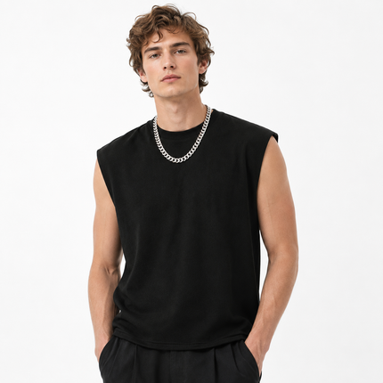 Ermeløs Topp med Rhinestone Stjernedetaljer – Unisex Sommertopp