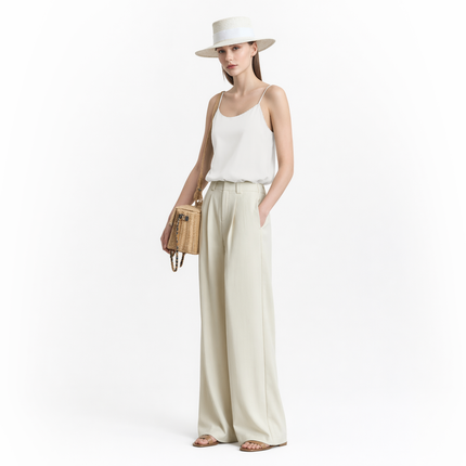 Sateng Camisole til Dame – U-hals & Elegant Spagettistropp Topp