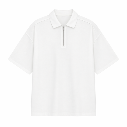 Kraftig Polo T-skjorte til Herre – Half-Zip & 210g Premium Kvalitet