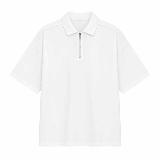 Kraftig Polo T-skjorte til Herre – Half-Zip & 210g Premium Kvalitet