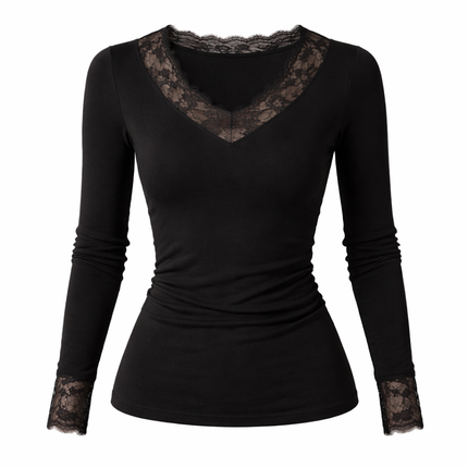 Crop Topp med V-hals og Blonde – Elegant og Trendy Topp til Dame