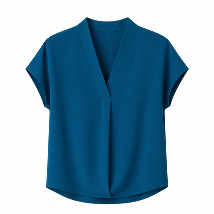 V-hals T-skjorte til Dame – Stretch & Minimalistisk Design