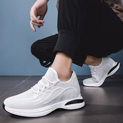 Sommer Sko for Menn med Skjult Hælløft – Pustende Mesh Sneakers med 7 cm Høydeøkning