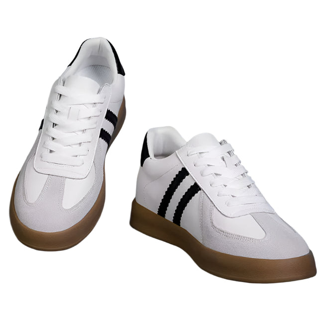 Eksklusive Herresneakers i Ekte Skinn – Skjult Hælløft på 7 cm for Økt Høyde og Stil