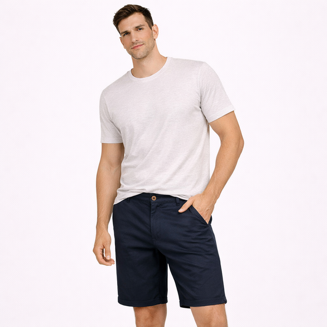 Herreshorts i 100% Bomull – Ensfargede, Komfortable og Stilrene til Sommer, Fritid og Casual Business