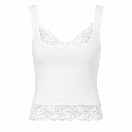 Svart Blonde Crop Top til Dame – Y2K Spaghetti Strap Tank Top