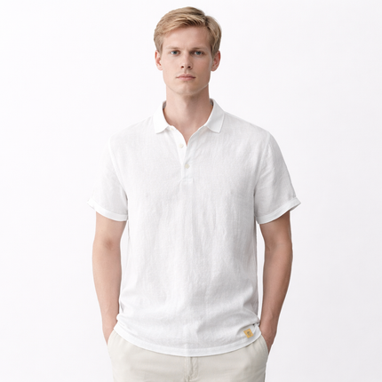 Kortermet Linskjorte til Herre – 100% Lin, Lett & Pustende (M–3XL)