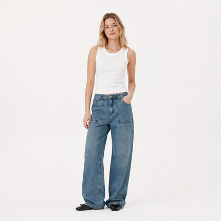 Hvit Strikket Singlet til Dame – Slim Fit & Høy Stretch