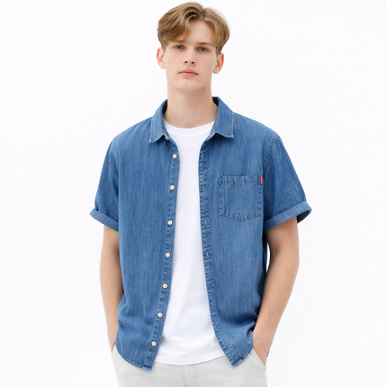 Denimskjorte til Herre – Lett & Kortermet Sommerstil