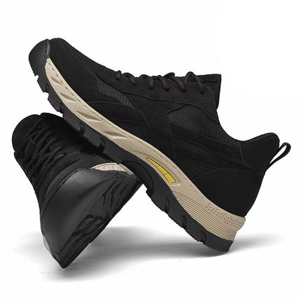 Herresneakers med Skjult Hælløft – Pustende og Komfortable i Skinn og Mesh