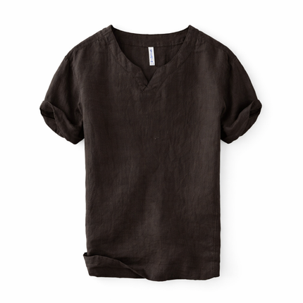 Premium Lin T-skjorte til Herre – 100% Lin, Kinesisk Inspirert & Pustende Sommerstil
