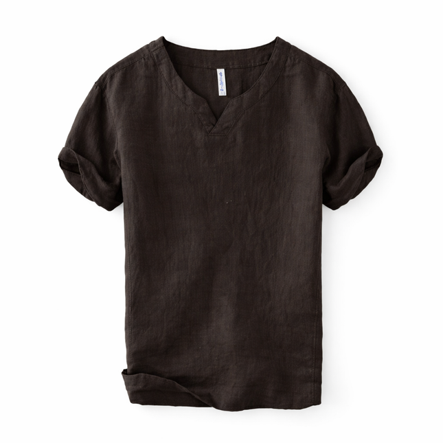 Premium Lin T-skjorte til Herre – 100% Lin, Kinesisk Inspirert & Pustende Sommerstil