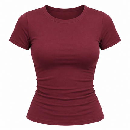 Ensfarget kortermet crop top for kvinner