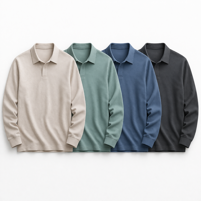 Herre Polo Skjorte med Broderi – Klassisk Krage & Luksuriøs Golfstil Pakke
