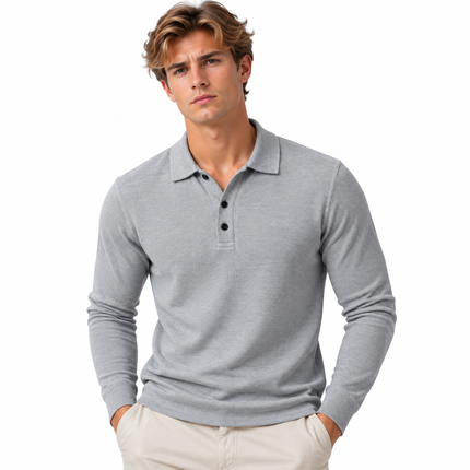 Langermet Polo for Herre – Pustende Business Casual T-skjorte
