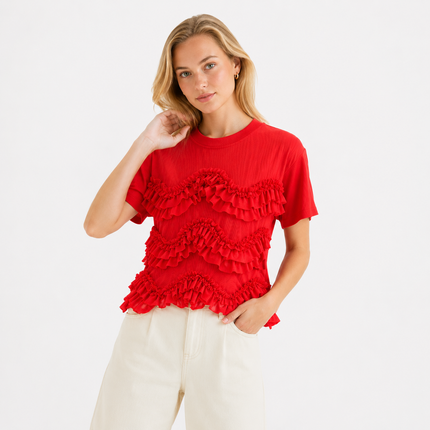 Stretch Mesh Blonde T-skjorte til Dame – Original Sommertopp