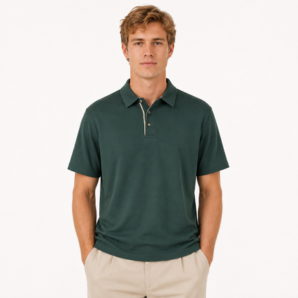 Americana Retro Polo til Herre – Vintage Workwear T-skjorte i 100 % Bomull