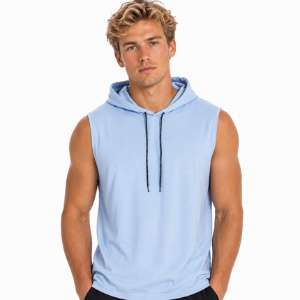 Ermeløs Treningstopp med Hette for Herre – Sporty Tanktop til Gym