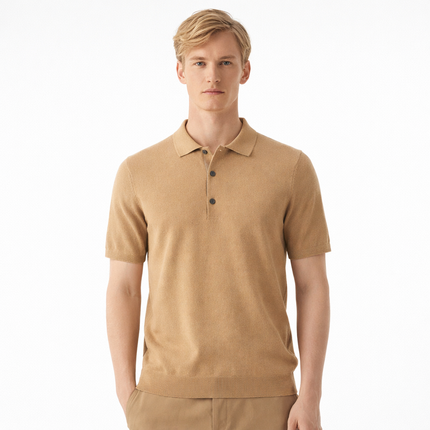 Merinoull Polo T-skjorte til Herre – 100% Merino, Strikket & Lett Sommerstil