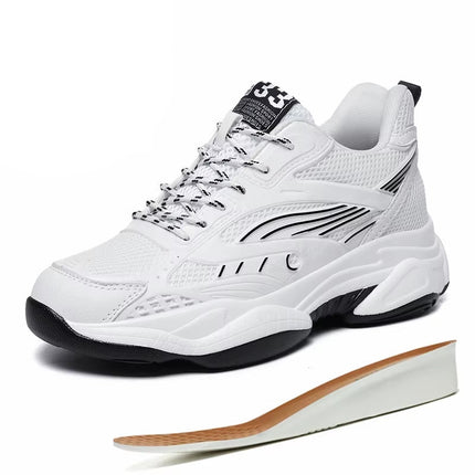 Herresneakers med Skjult 6 cm Høydeøkning – Pustende og Sklisikker Komfort