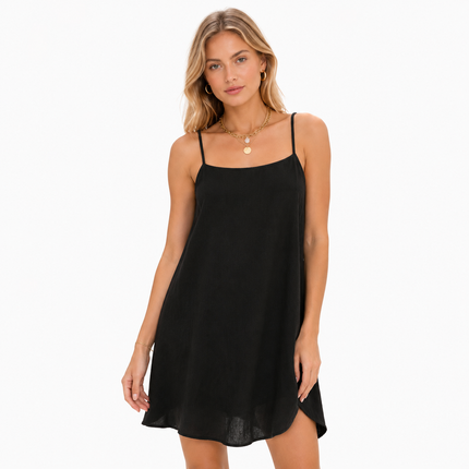 Kort Camisole-Kjole for Dame – Elegant Ermeløs Sommerkjole