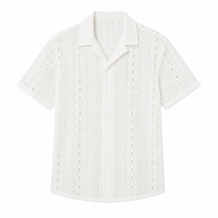 Mesh Skjorte til Herre – Transparent Kortermet Streetwear Sommertopp