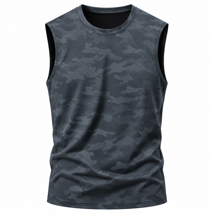 Kamuflasje tanktop med hurtigtørkende og pustende design