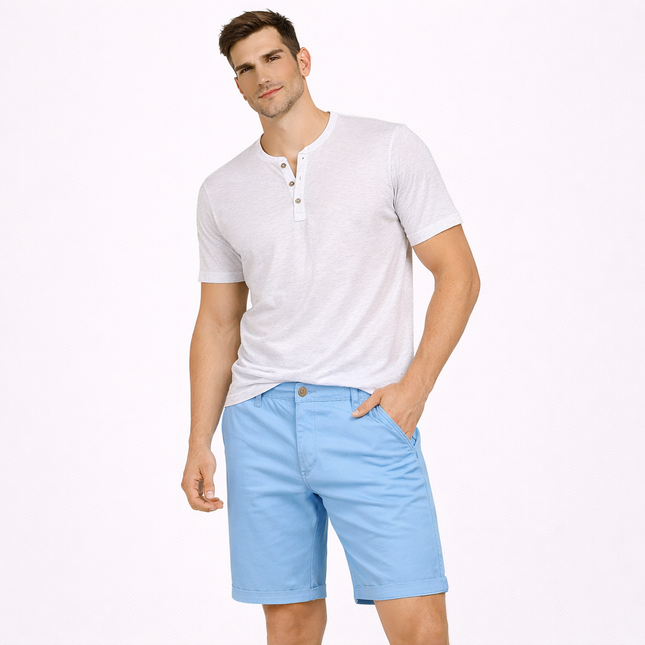 Herreshorts i 100% Bomull – Ensfargede, Komfortable og Stilrene til Sommer, Fritid og Casual Business