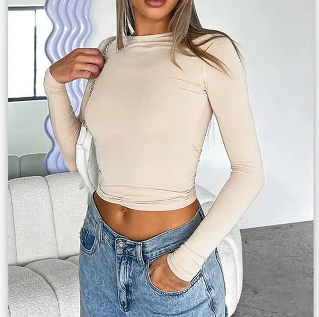 Kortermet Slim Fit Crop Topp – Basic & Trendy T-skjorte for Dame