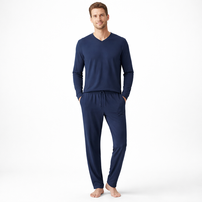 Herrepysjamas i ultrafin Tencel™ Modal – luksuriøst 2-delt loungesett for vår og sommer
