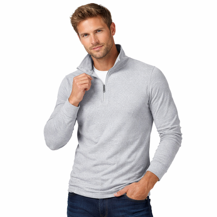 Langermet Polo for Menn – Business Casual med Glidelås | Pustende og Komfortabel Poloskjorte til Vår og Høst