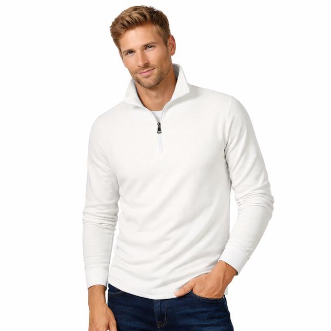 Langermet Polo for Menn – Business Casual med Glidelås | Pustende og Komfortabel Poloskjorte til Vår og Høst