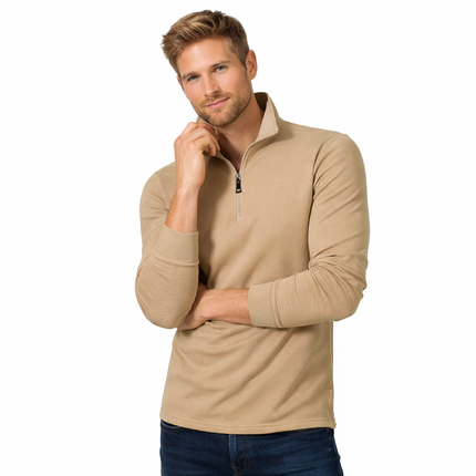 Langermet Polo for Menn – Business Casual med Glidelås | Pustende og Komfortabel Poloskjorte til Vår og Høst