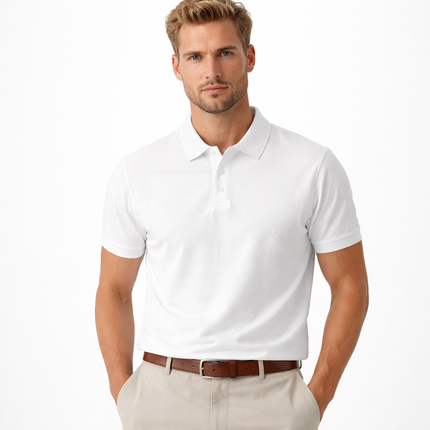 Retro Casual Polo T-skjorte til Herre – 100% Bomull, Kortermet Sommerstil