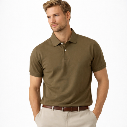 Retro Casual Polo T-skjorte til Herre – 100% Bomull, Kortermet Sommerstil