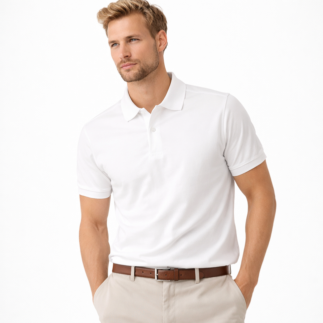 Retro Casual Polo T-skjorte til Herre – 100% Bomull, Kortermet Sommerstil